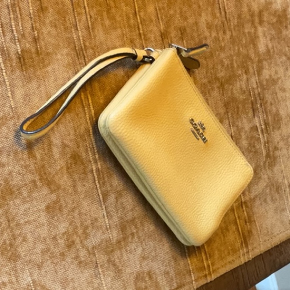 Coach leather corner zip bag
